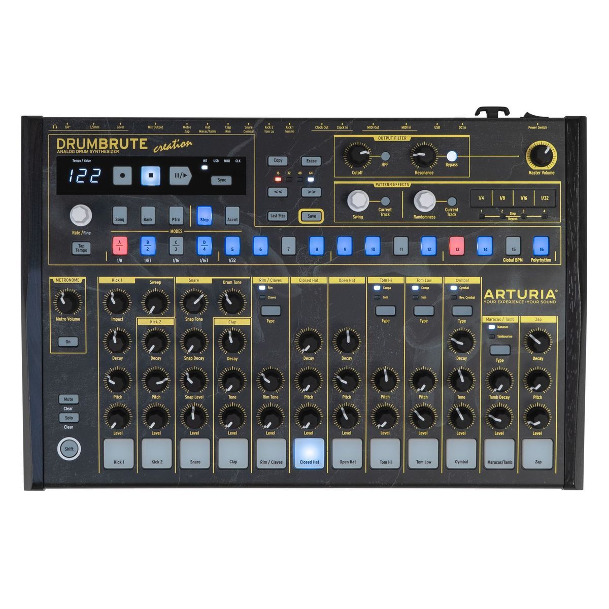 Arturia DrumBrute Creation Edition подберем и продадим на лучших условиях  оптимальный аналог, аналоговый синтезатор ударных в интернет магазине Мир  Музыки