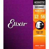 Струны для акустических гитар 12-56 Elixir 11077 NanoWeb
