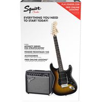Комплект с электрогитарой Fender Squier Affinity Series Stratocaster HSS Pack, Laurel Fing. , Brown Sunb.