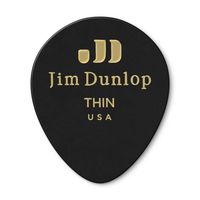 Медиаторы Dunlop 485P03TH Celluloid Black Teardrop Thin 12Pack