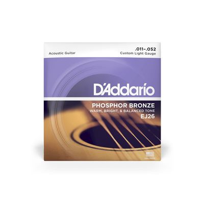 Струны для акустических гитар 11-52 D`Addario EJ-26