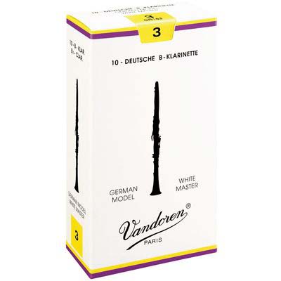Трости для кларнета Bb немецкой системы №3 (10 шт) Vandoren White Master 3.0 10-pack (CR163)