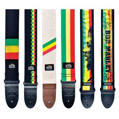 Гитарный ремень с символикой Dunlop BOB04 Bob Marley Wide