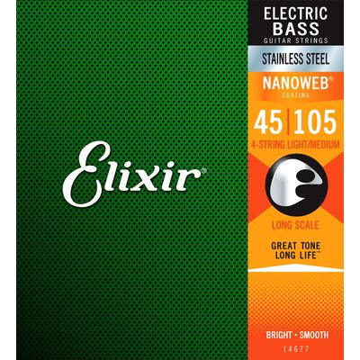 Струны для бас-гитар 45-105 Elixir 14677 NanoWeb
