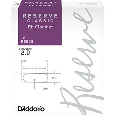 Трости для кларнета bb, reserve classic №2 (10 шт) D`Addario DCT1020