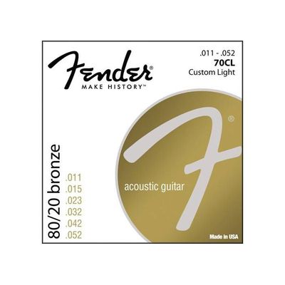 Струны для гитары Fender STRINGS NEW ACOUSTIC 70CL 80/20 BRONZE 11-52