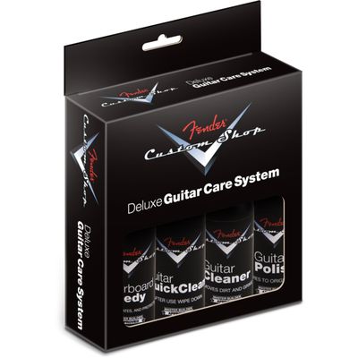 Набор для ухода за гитарой Fender ® Custom Shop Deluxe Guitar Care System, 4 Pack, Black