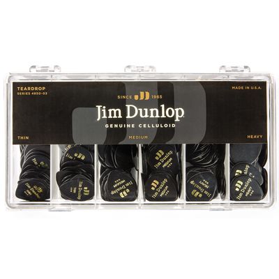 Коробка с медиаторами Dunlop 485003 Celluloid Black Teardrop Display