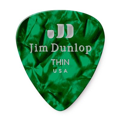 Медиаторы Dunlop 483P12TH Celluloid Green Pearloid Thin 12Pack