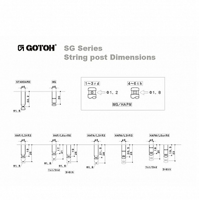 Колки для гитары Gotoh SG381-MG-07-CK-(L6)