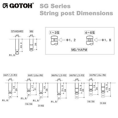 Колки для гитары Gotoh SG381-HAPM-07-CK-(L6)