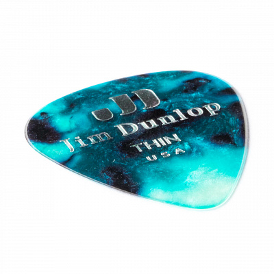 Медиаторы Dunlop 483P11TH Celluloid Turquoise Pearloid Thin 12Pack