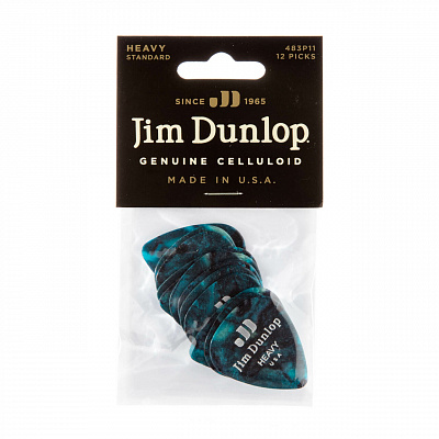 Медиаторы Dunlop 483P11HV Celluloid Turquoise Pearloid Heavy 12Pack