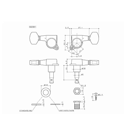 Колки для гитары Gotoh SG381-MG-07-CK-(L6)
