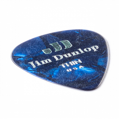 Медиаторы Dunlop 483P10TH Celluloid Blue Pearloid Thin 12Pack