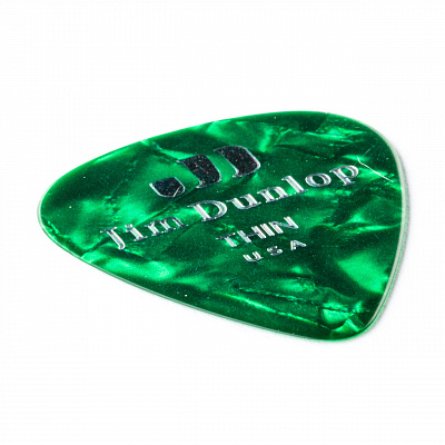 Медиаторы Dunlop 483P12TH Celluloid Green Pearloid Thin 12Pack