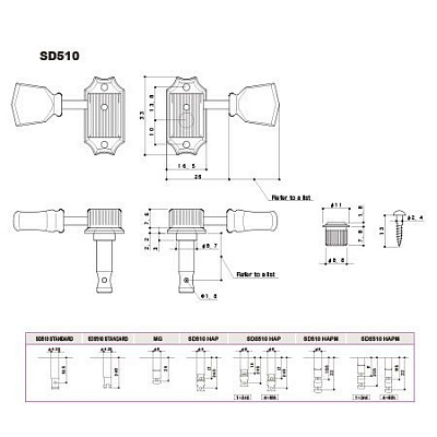 Колки локовые Gotoh SD510-MG-SL-N-(L3+R3)