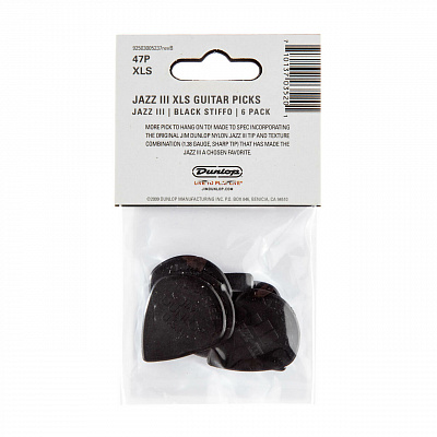 Медиаторы Dunlop 47PXLS Nylon Jazz III XL 6Pack