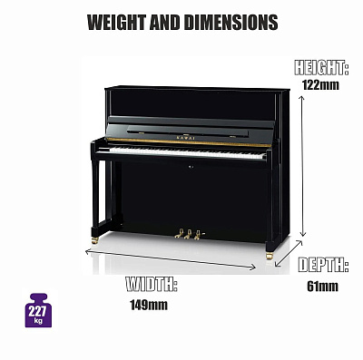 Акустическое пианино с банкеткой Kawai K300 WH/ P JP